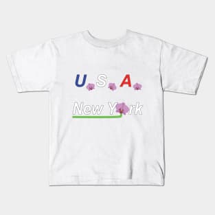 Orchids with text New York Kids T-Shirt